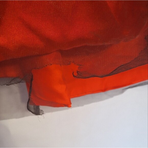 Whimsigoth Strapless Gown Corset Bridal Red & Black Lace Netting 20 / 22 - Picture 16 of 16